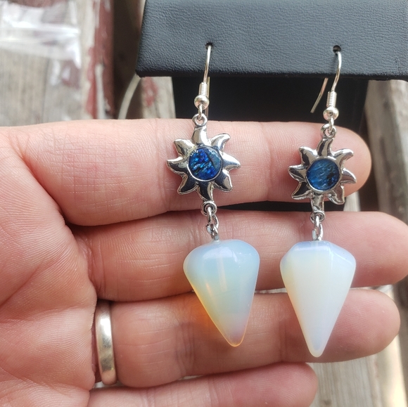 Rock Crystal Jewelry - Opalite Earrings